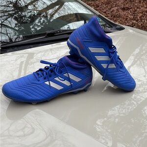 Adidas Blue and White Athletic Cleats